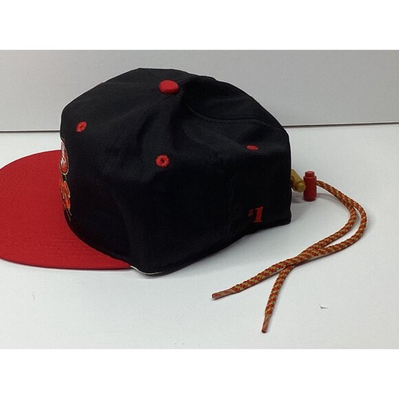 San Francisco 49ers Hat #1 Apparel Men's Vintage 90s Drawstring Red Black - Picture 15 of 15